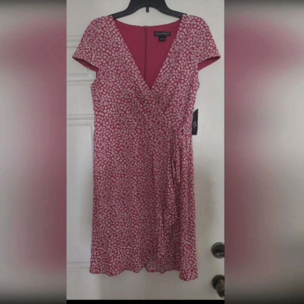 Jessica Howard Pink & White Faux Wrap Dress - Size 8 NWT